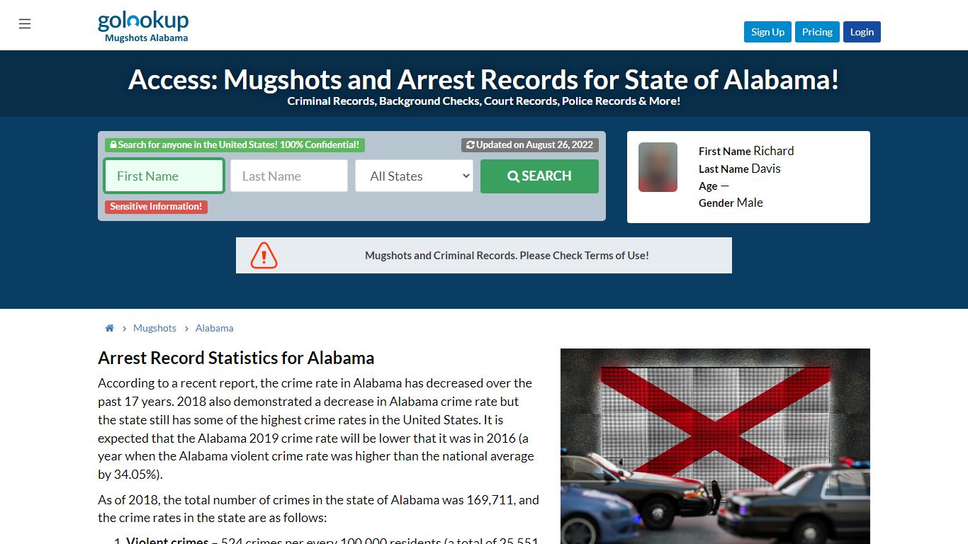 Mugshots Alabama, Alabama Mugshots, Alabama Arrest Records - GoLookUp